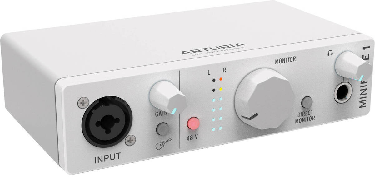 Arturia MiniFuse 1 Portable 1x2 USB Type-C Audio Interface, White