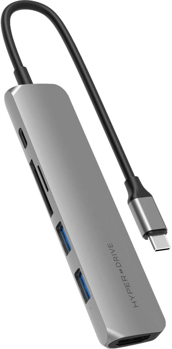 Hyper HyperDrive BAR 6-In-1 USB-C Hub for iPad Pro, MacBook Pro/Air, Silver