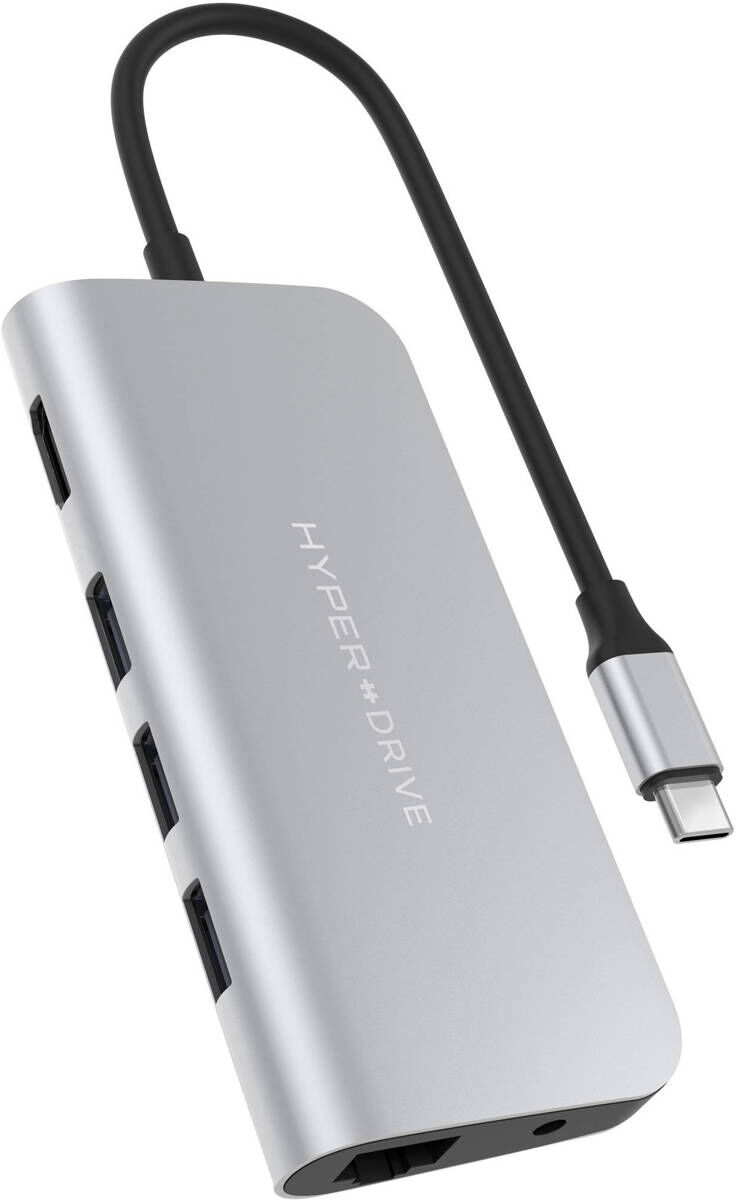 Hyper HyperDrive POWER 9-In-1 USB-C Hub for iPad Pro, MacBook Pro/Air, Silver