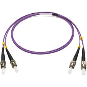 Camplex 32.8' OM4 50/125 10/40/100G MM Duplex ST-ST Armored Patch Cable, Purple