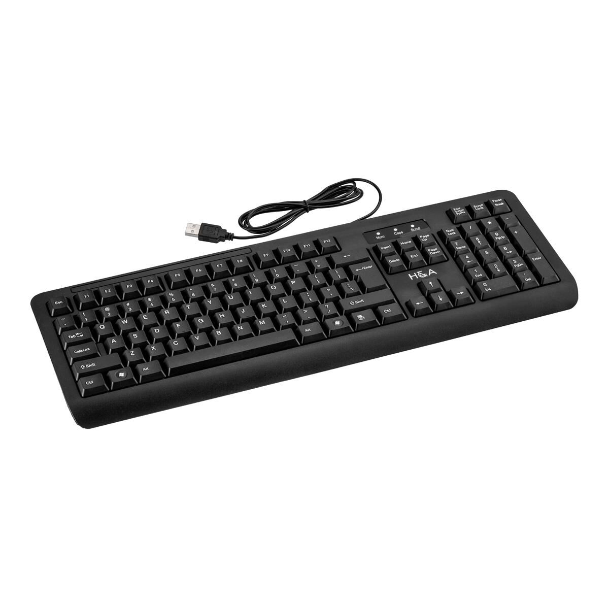 H&amp;A BK20 104-Key Wear Resistant Wired Keyboard, 10-Pack