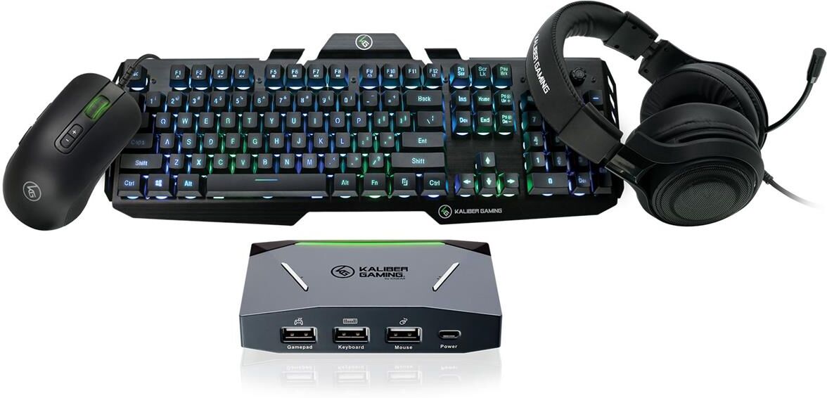 IOGear KeyMander 2 Complete Gaming Bundle w/Keyboard, Mouse &amp; Headphones