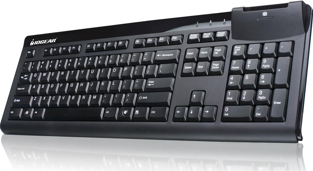 IOGear 104-Key Keyboard With Integrated Smart Card Reader