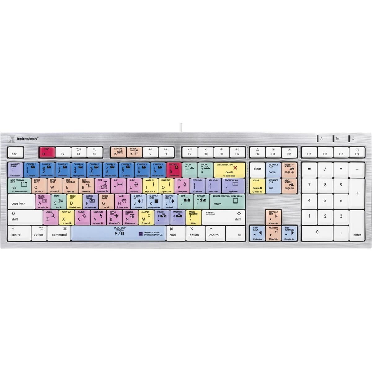 LogicKeyboard ALBA Adobe Premiere Pro CC Mac Wired Keyboard, American English