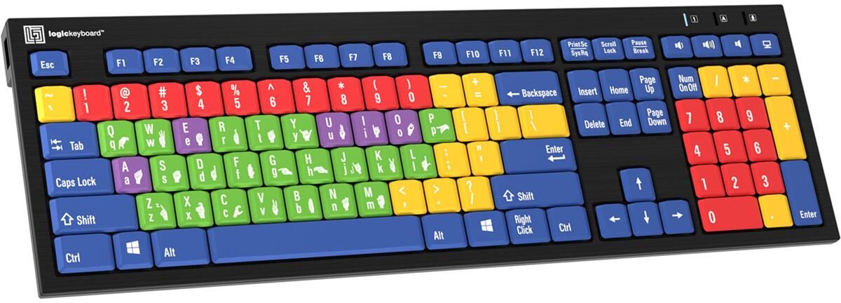 LogicKeyboard Nero PC Pedagogy Learning Wired Keyboard, US English