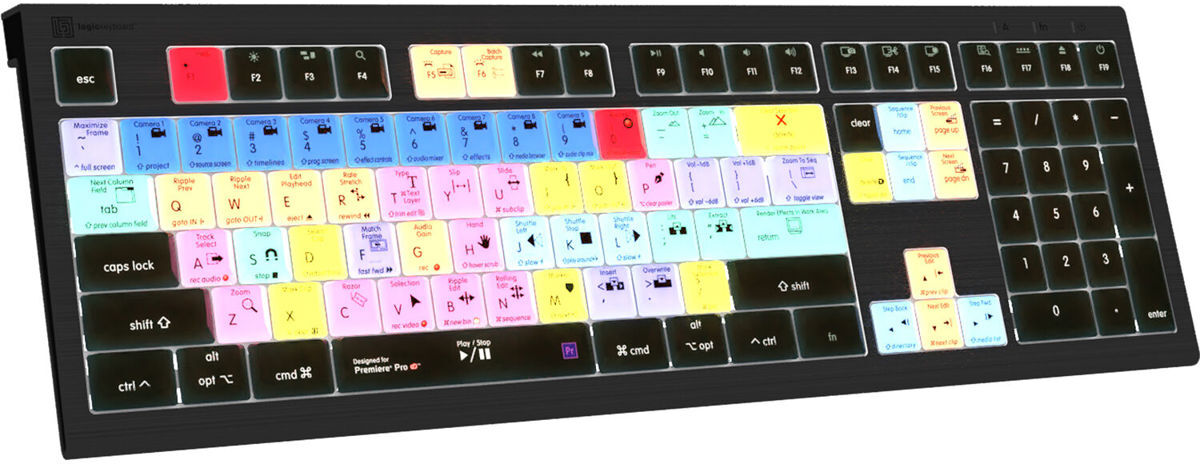 LogicKeyboard ASTRA 2 Series Mac Wired Keyboard for Adobe Premiere Pro CC, US