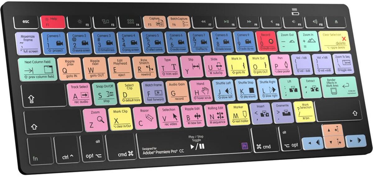 LogicKeyboard Mini Bluetooth Mac Keyboard for Adobe Premiere Pro CC, US English