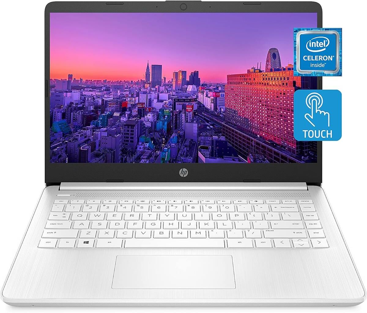 HP 14-dq0040nr 14&quot; HD Notebook, Celeron N4020, 4GB, 64GB eMMC, W10H S Mode,White