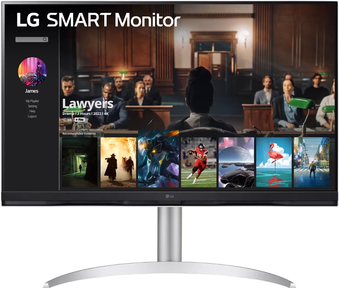 LG 32SQ730S 31.5&quot; 16:9 4K Ultra HD VA LCD Smart Monitor with webOS, White