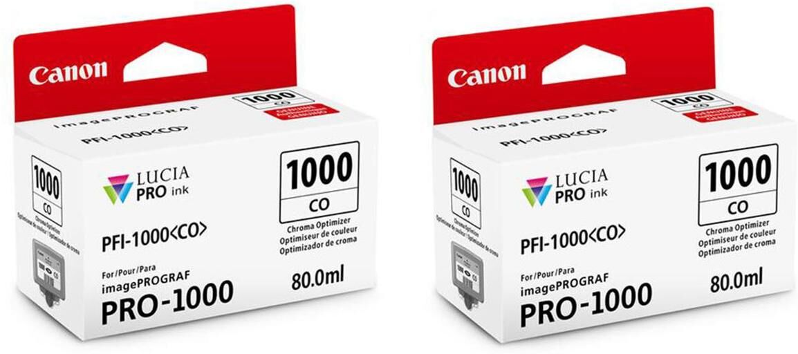 Canon 2 Pack PFI1000CO Chroma Optimizer LUCIA PRO ink for imagePROGRAF PRO-1000