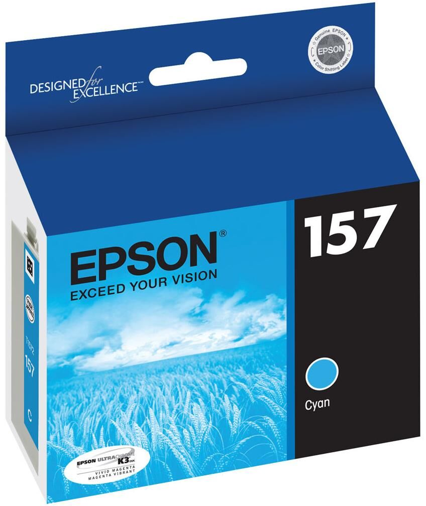 Epson T157220 157 Ink Cartridge for Stylus R3000 Inkjet Printer, Cyan