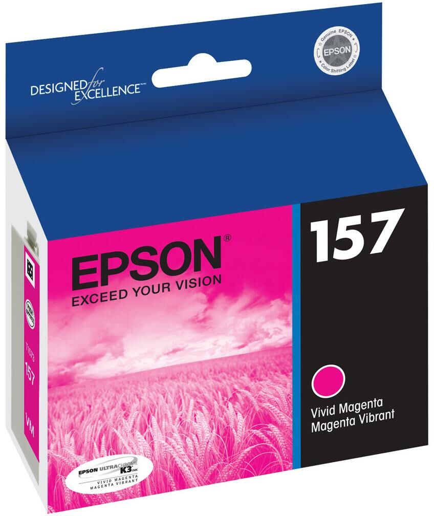 Epson T157320 157 Ink Cartridge for Stylus R3000 Inkjet Printer, Vivid Magenta