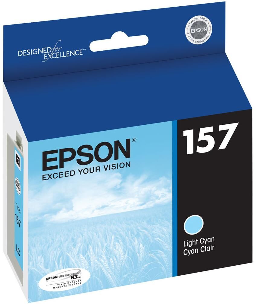 Epson T157520 157 Ink Cartridge for Stylus R3000 Inkjet Printer, Light Cyan