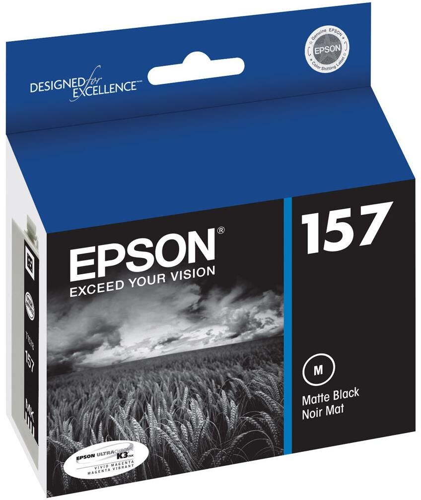 Epson T157820 157 Ink Cartridge for Stylus R3000 Inkjet Printer, Matte Black