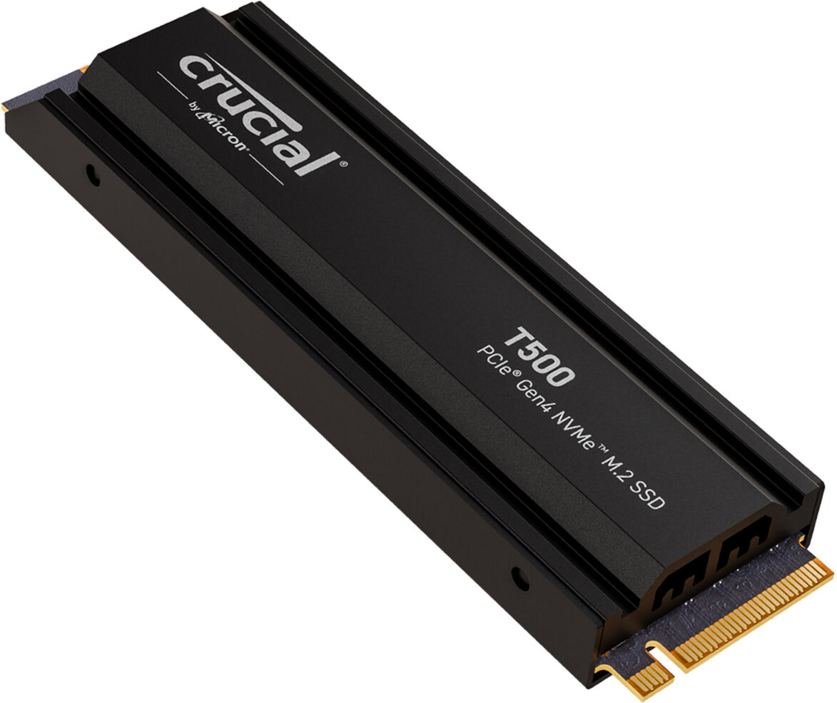 Crucial T500 PCIe Gen4 NVMe M.2 Internal Gaming SSD with Heatsink 1TB