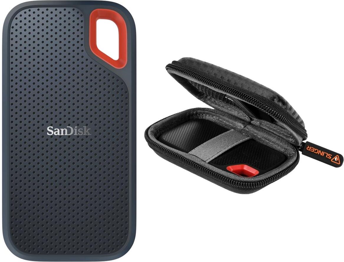 SanDisk Extreme Portable 4TB USB 3.2 Type-C External SSD V2, Black, w/Drive Case