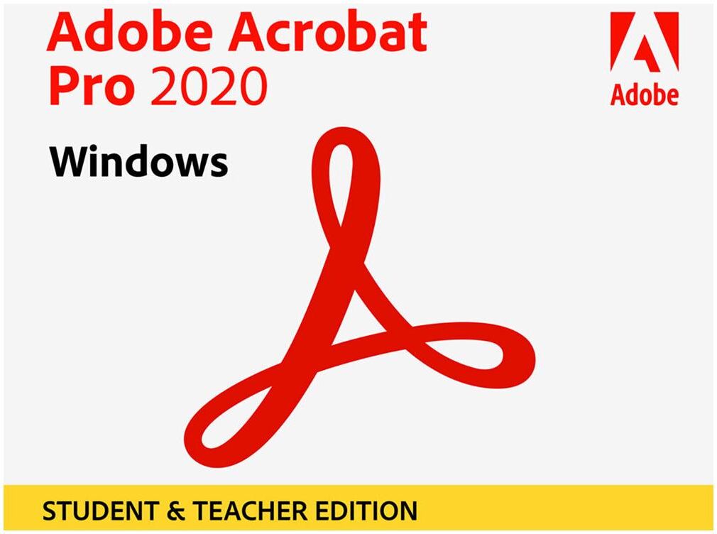 Adobe Acrobat Pro 2020 Student &amp; Teacher Edition for Windows and Mac, DVD