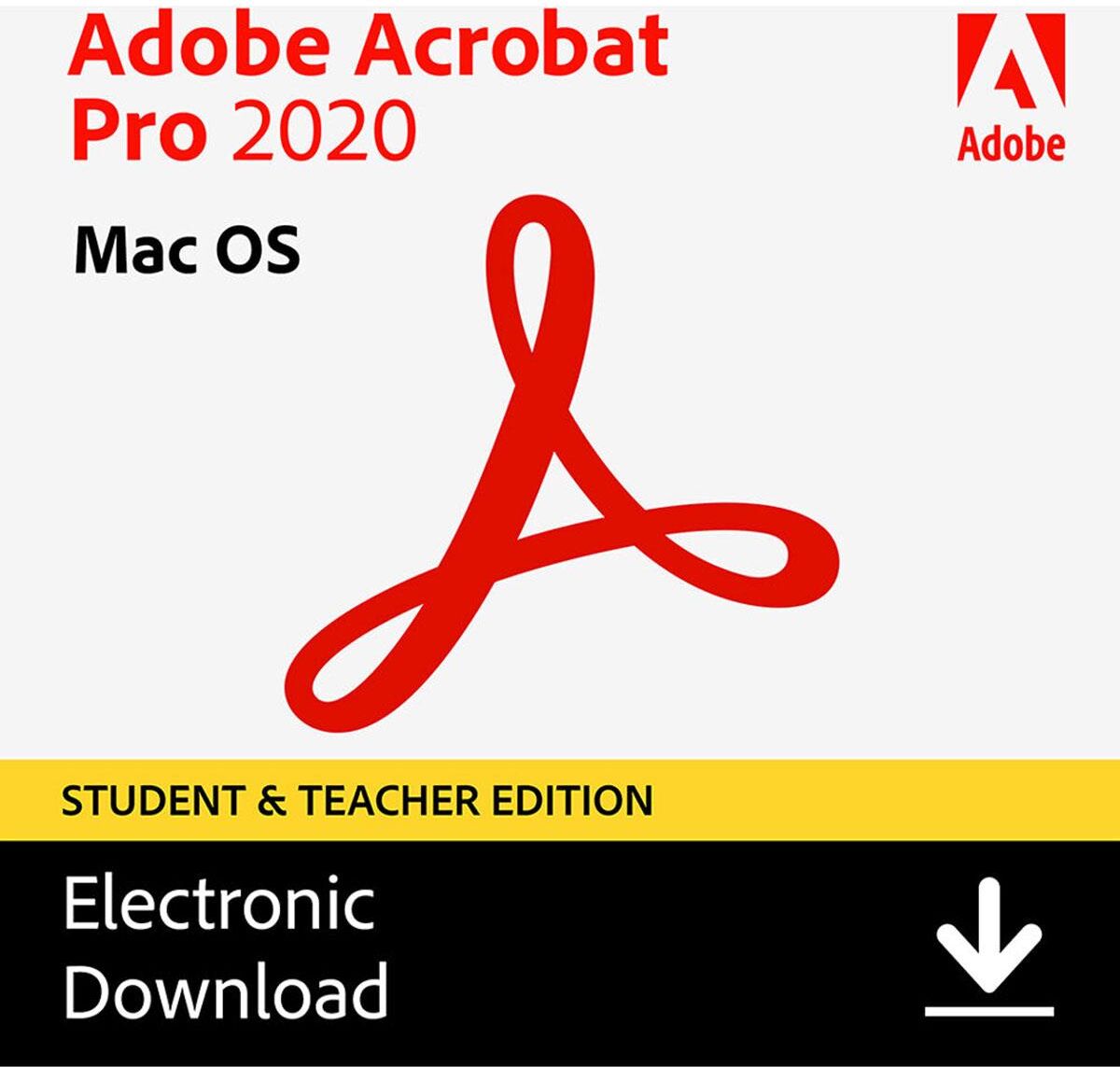 Adobe Acrobat Pro 2020 Software for Mac, Student &amp; Teacher Edition, Download