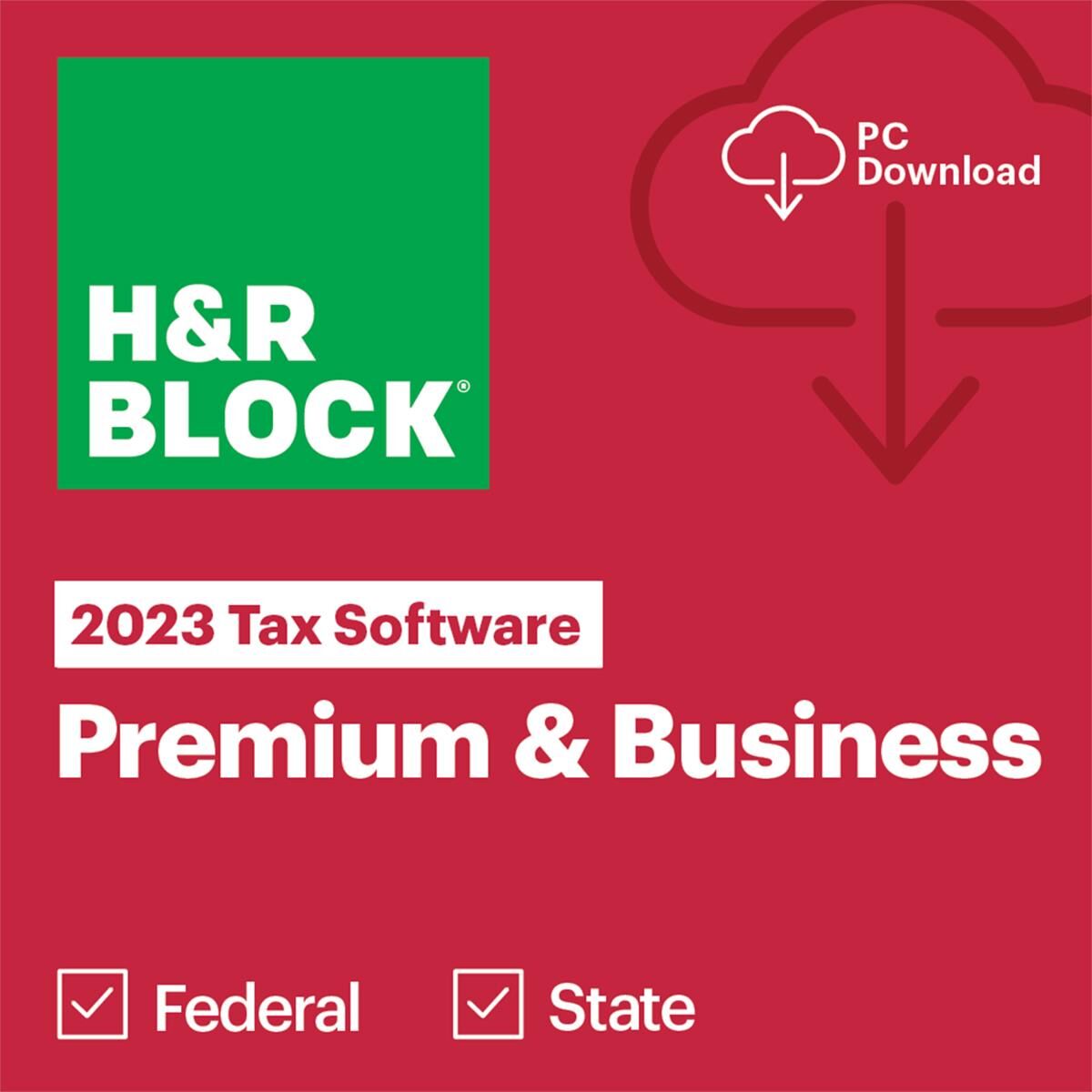 H&R H&amp;R Block Tax Software Premium &amp; Business 2023 for Windows, 1-User, Download