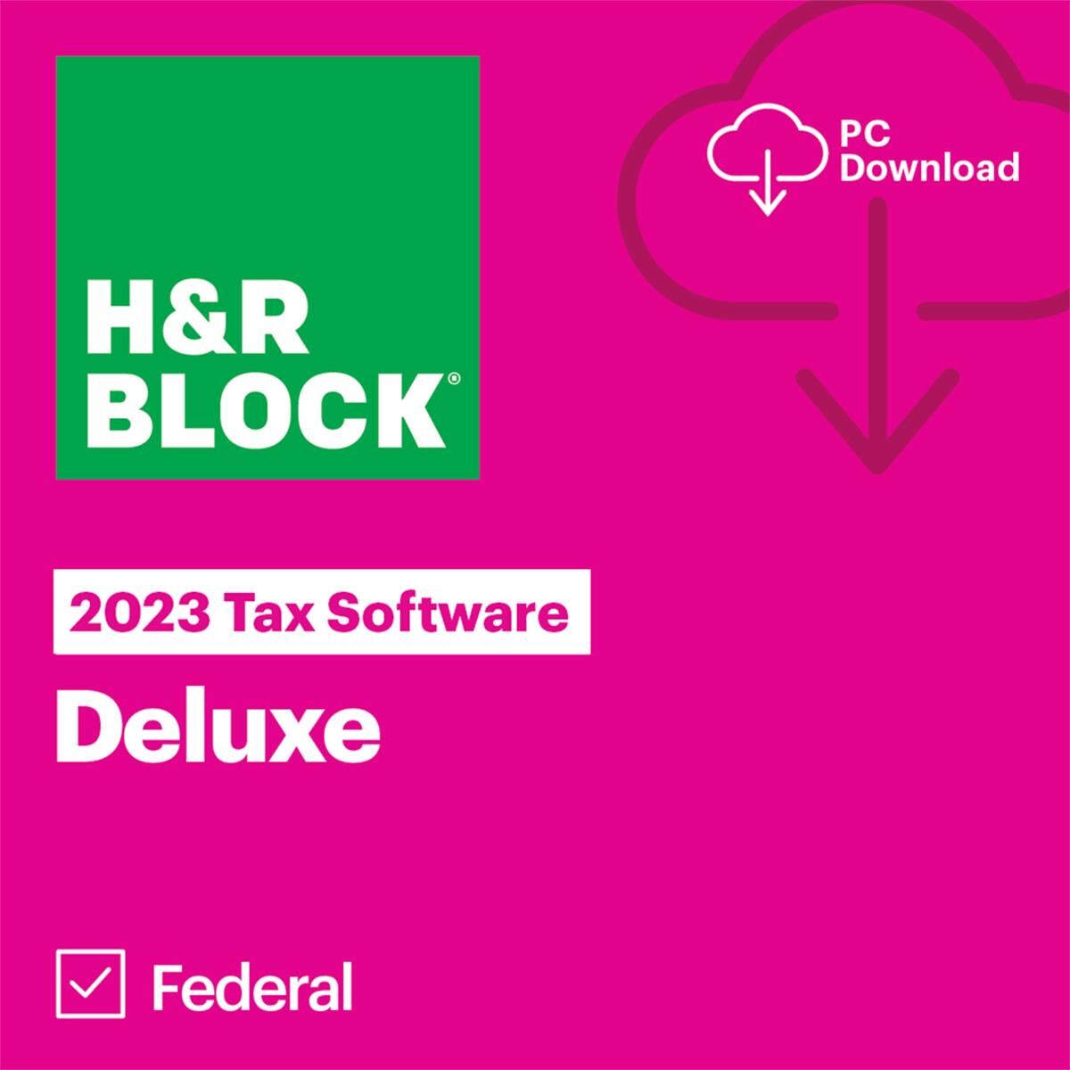 H&R H&amp;R Block Tax Software Deluxe 2023 for Windows, 1-User, Download