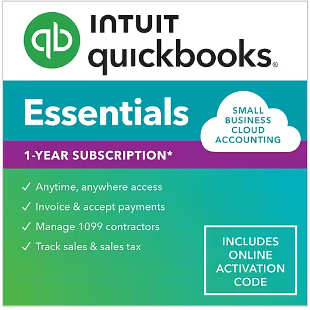 Intuit QuickBooks Online Essentials 2024, 1-Year Subscription, 3-Users, Download