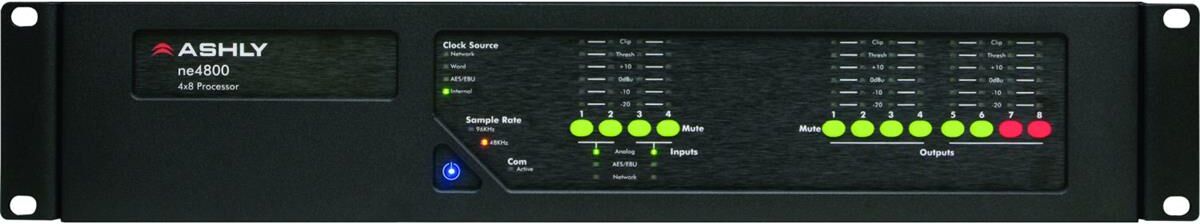 Ashly ne4800 Protea DSP Audio System Processor 4-In x 8-Out, Dante Option Card