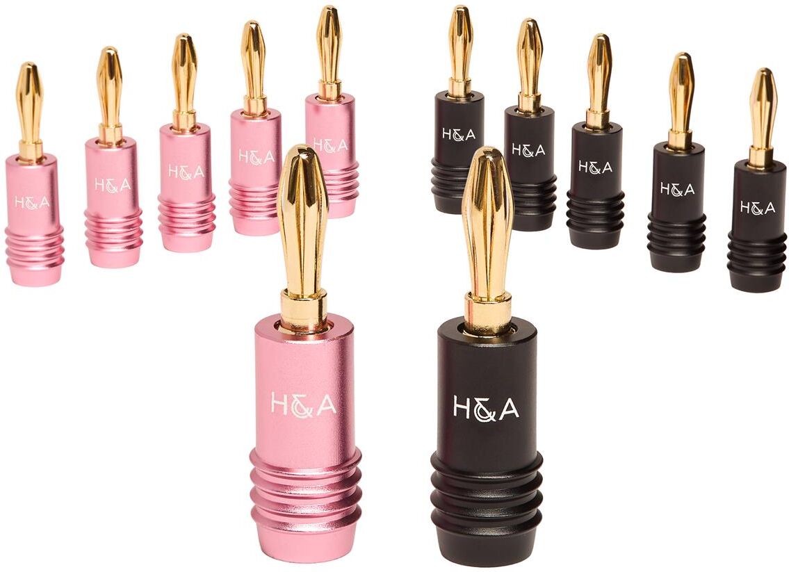 H&amp;A Speaker Connector Banana Plugs, 6 Pair