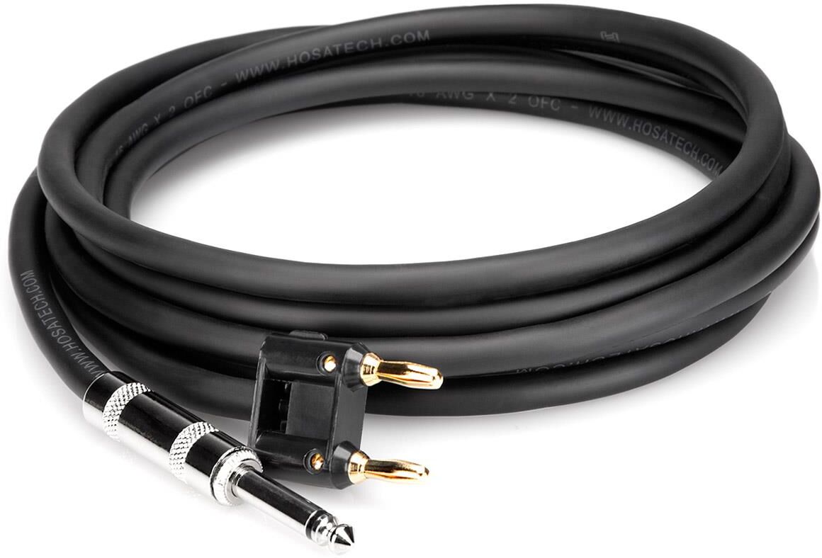 Hosa Technology Hosa 1/4&quot; TS to Dual Banana Phone Speaker Cable, 25'