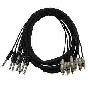 ProX XC-8PR10 10' 8-Channel 1/4&quot; TS to RCA Male Unbalanced Snake