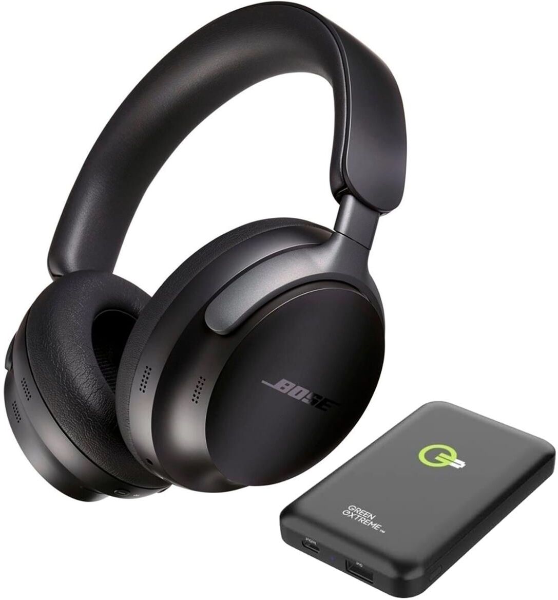 Bose QuietComfort Ultra Headphones, Black with Portable Wireless Charger