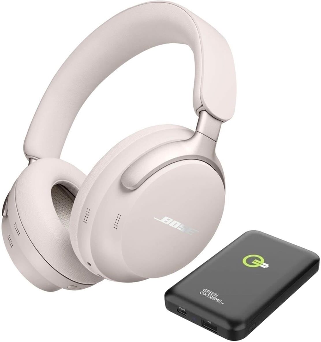 Bose QuietComfort Ultra Headphones, Smoke White with 10000mAh Power Bank