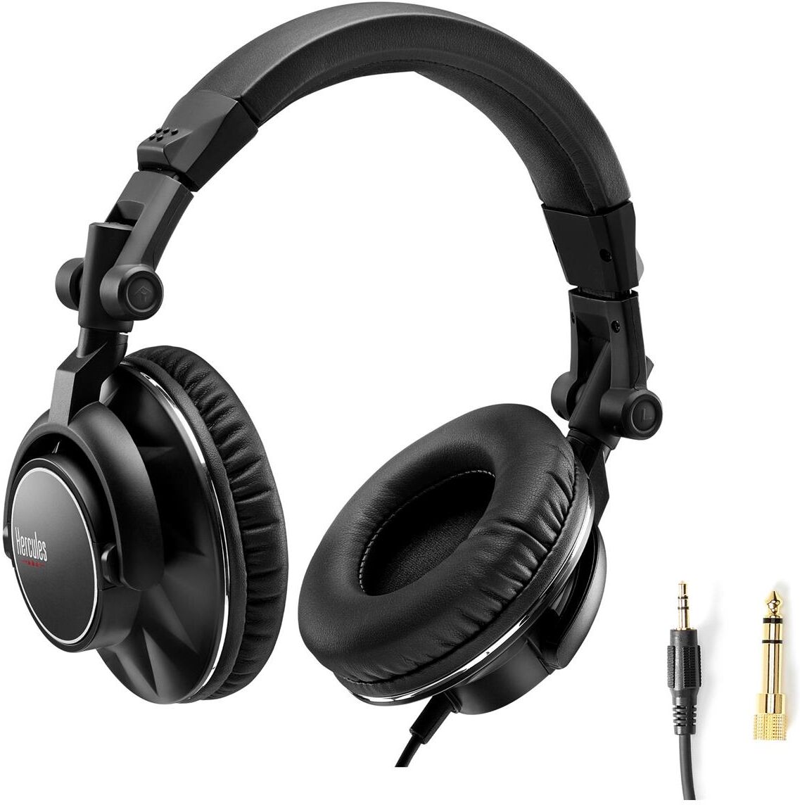 Hercules HDP DJ60 Headphones with Attached Spiral Cable