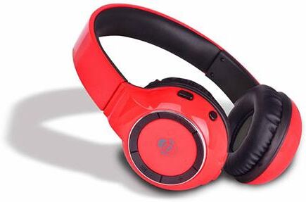 IDANCE iDance BLUE300 Wireless Bluetooth Headphones with Built-In Mic, Red