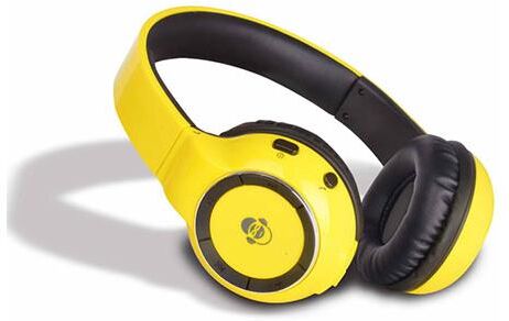 IDANCE iDance BLUE300 Wireless Bluetooth Headphones with Built-In Mic, Yellow