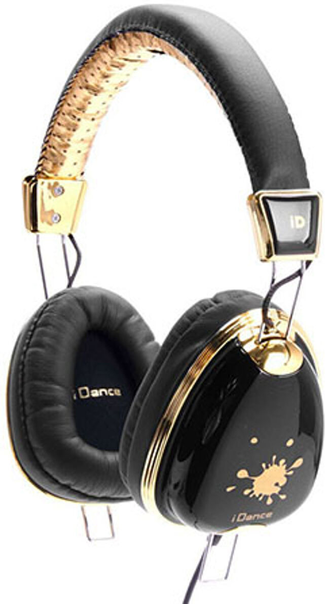 IDANCE iDance Funky Lightweight Headphones with Inline Mic, Black/Gold