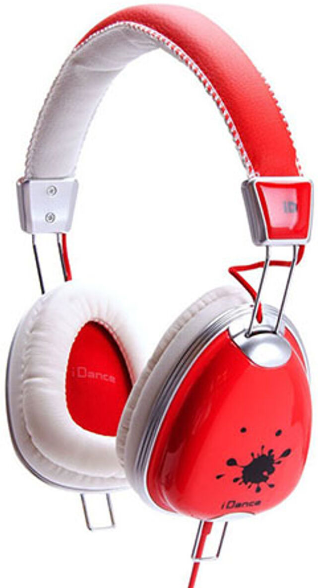 IDANCE iDance Funky Lightweight Headphones with Inline Mic, Red/White