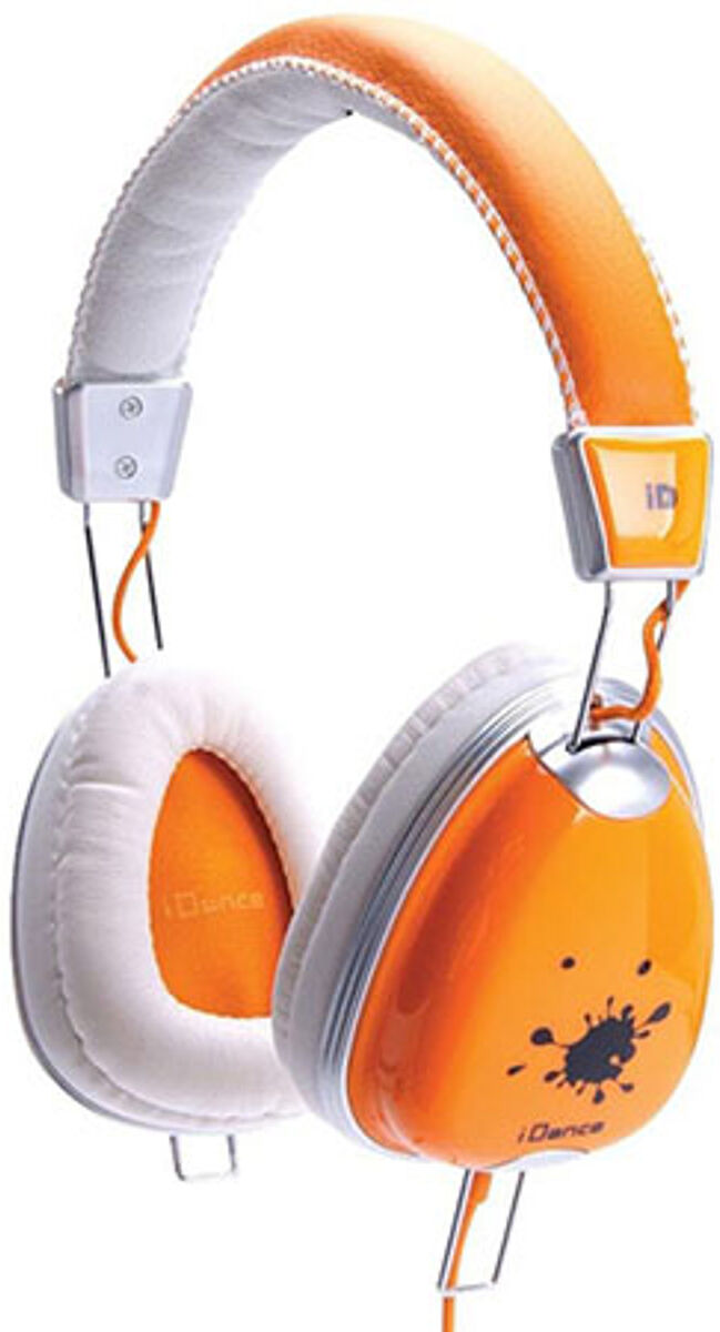 IDANCE iDance Funky Lightweight Headphones with Inline Mic, Orange/White