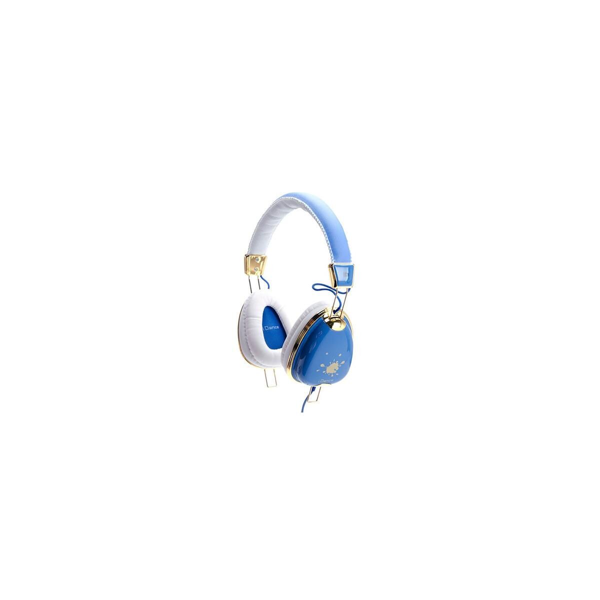 IDANCE iDance Funky Lightweight Headphones with Inline Mic, Eclectic Blue