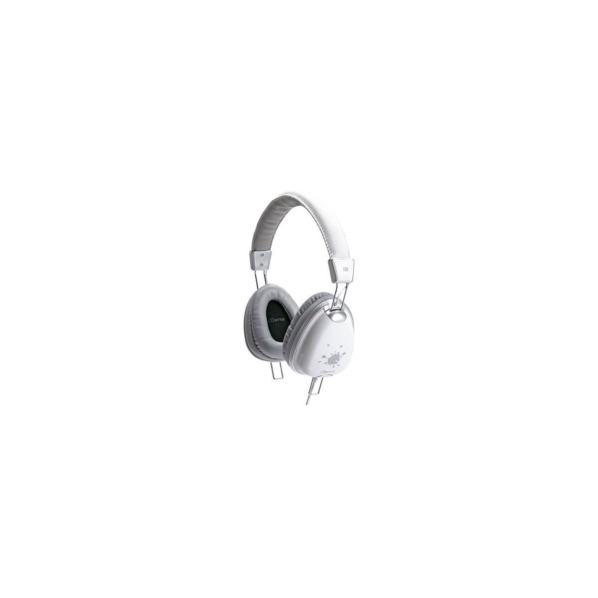 IDANCE iDance Funky Lightweight Headphones with Inline Mic, White/Silver