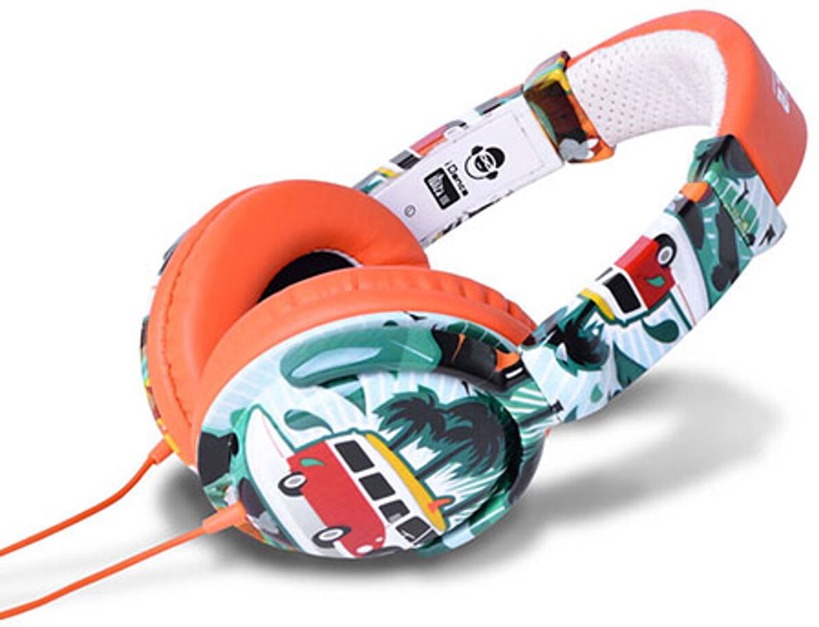 IDANCE iDance Ibiza Stylish Lightweight Headphones with Inline Mic, Orange