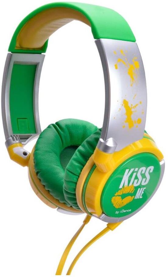 IDANCE KM 200 Headphones with Mic for iPod, iPod Touch &amp; iPhone, Green/Yellow