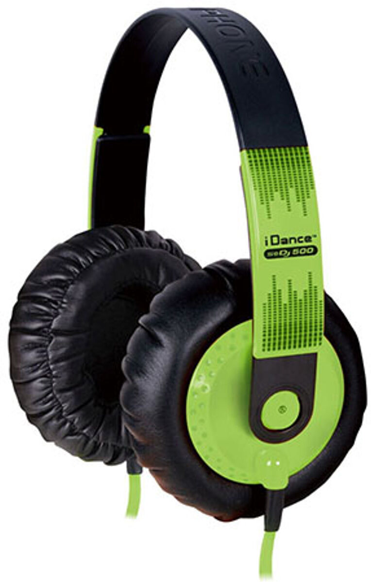 IDANCE iDance Thick Padded Over Ear Headphones for iPod/iPad/iPhone, Green/Black