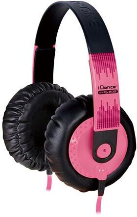 IDANCE iDance Thick Padded Over Ear Headphones for iPod/iPad/iPhone, Pink/Black