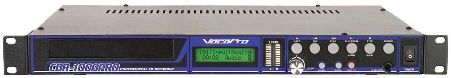 VocoPro CDR-1000 PRO 1RU Professional Single Rack CD Recorder/Player