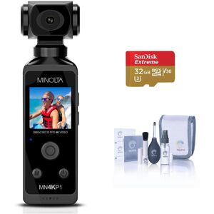 Konica Minolta MN4KP1 4K Ultra HD Wi-Fi Pocket Camcorder, Black with Accessory Kit