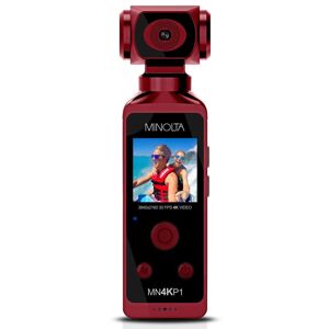 Konica Minolta MN4KP1 4K Ultra HD Wi-Fi Pocket Camcorder, Red