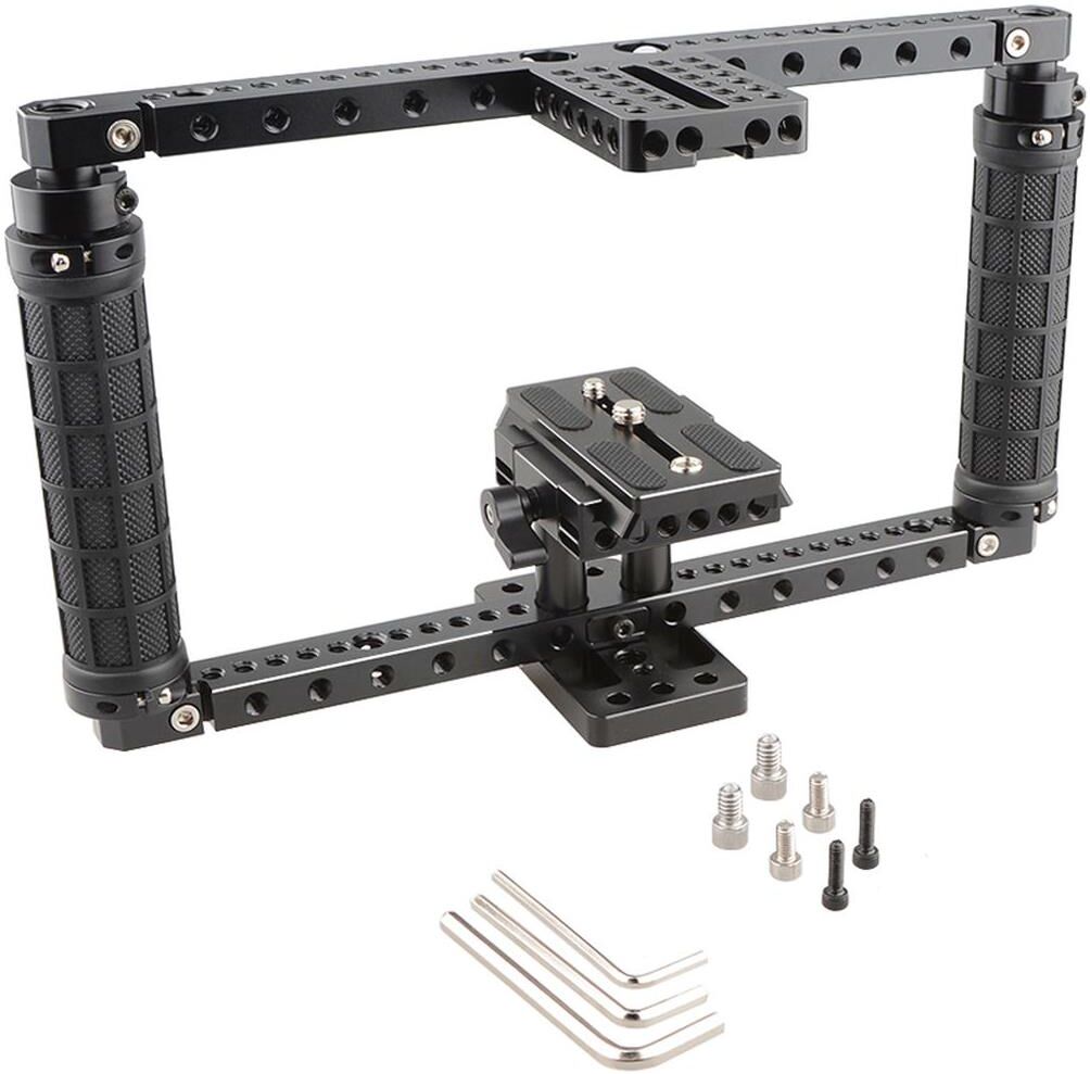 CAMVATE Adjustable Camera Cage with Quick Release Baseplate