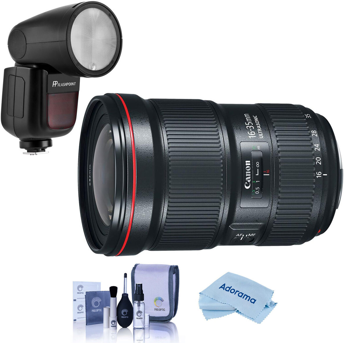 Canon EF 16-35mm f/2.8L III USM Lens with Flashpoint Zoom Li-on X R2 Flash Kit