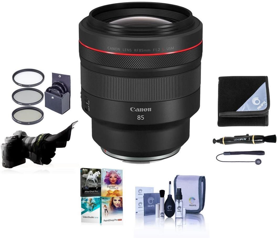 Canon RF 85mm f/1.2 L USM Lens with PC Software &amp; Accessories Kit