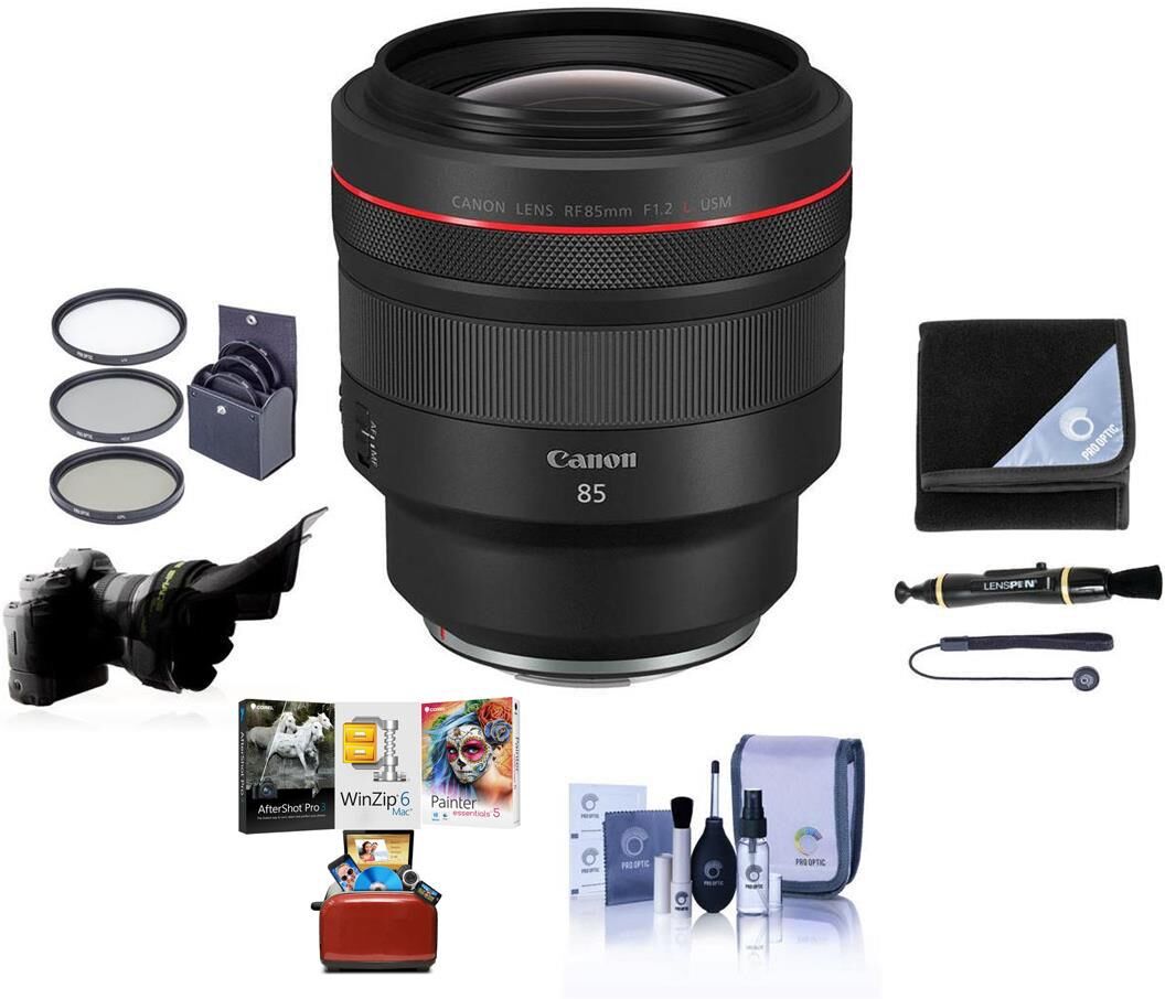 Canon RF 85mm f/1.2 L USM Lens with Mac Software &amp; Accessories Kit